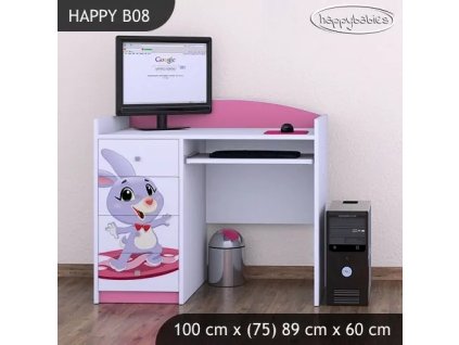 Psací stůl Happy B08 - super zajíček (Barva bílá)