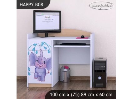 Psací stůl Happy B08 - stříkající sloník (Barva bílá)