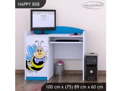 Psací stůl Happy B08 - usměvavá včelka (Barva bílá)