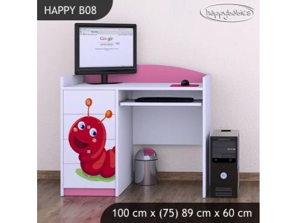 Psací stůl Happy B08 - veselá housenka (Barva bílá)