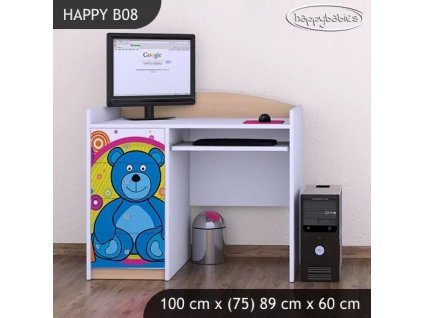 Psací stůl Happy B08 - veselý medvídek (Barva bílá)