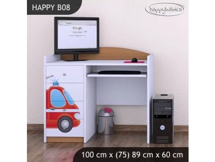 Psací stůl Happy B08 - hasičské auto (Barva bílá)
