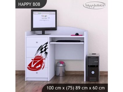 Psací stůl Happy B08 - závod F1 (Barva bílá)