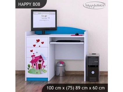 Psací stůl Happy B08 - začarovaný domeček (Barva bílá)