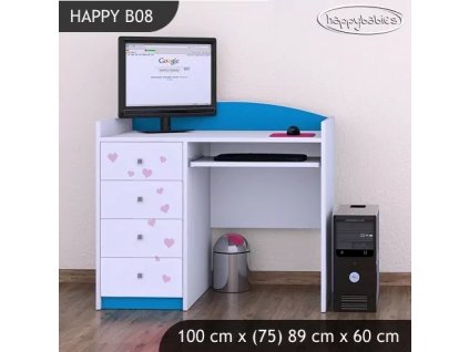 Psací stůl Happy B08 - zamilovaní králíčci (Barva bílá)