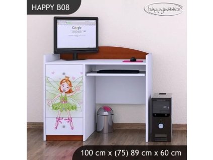 Psací stůl Happy B08 - zelená čarodějka (Barva bílá)