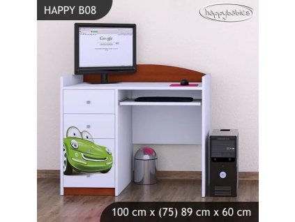 Psací stůl Happy B08 - zelené auto (Barva bílá)
