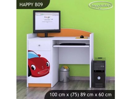 Psací stůl Happy B09 - pohádkové auto (Barva bílá)