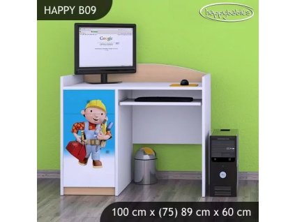 Psací stůl Happy B09 - bořek stavitel (Barva bílá)