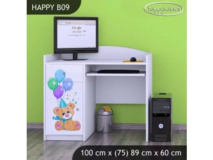 Psací stůl Happy B09 - medvídci s balónky (Barva bílá)