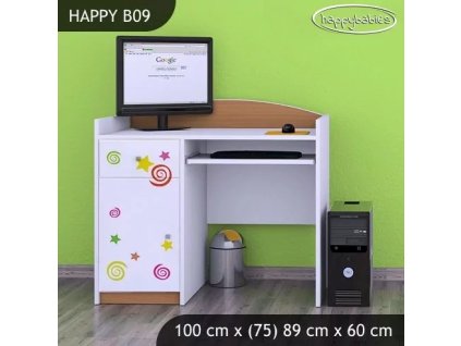 Psací stůl Happy B09 - hrající lokomotiva (Barva bílá)