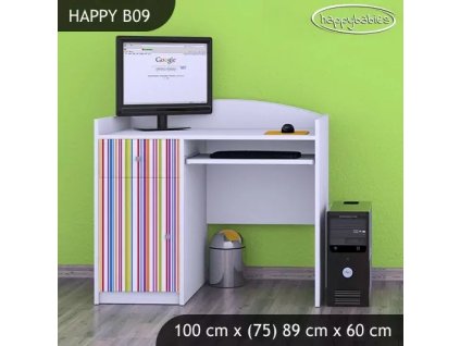 Psací stůl Happy B09 - barevné pásky (Barva bílá)
