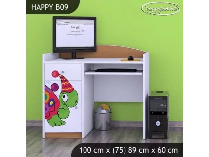 Psací stůl Happy B09 - barevný želvík (Barva bílá)