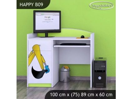 Psací stůl Happy B09 - bagr (Barva bílá)
