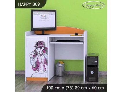 Psací stůl Happy B09 -  monster toralei (Barva bílá)
