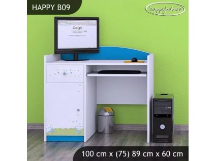 Psací stůl Happy B09 -  modrý medvídek (Barva bílá)