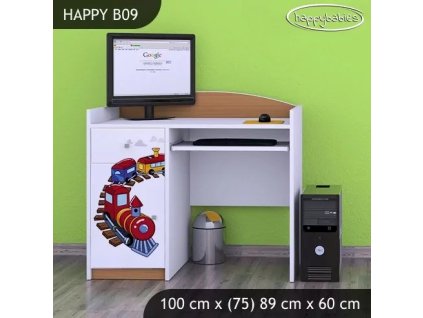 Psací stůl Happy B09 -  vláček (Barva bílá)