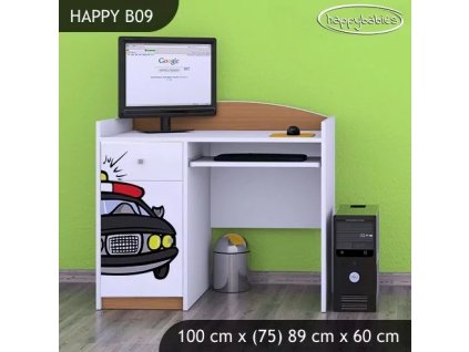 Psací stůl Happy B09 -  policie (Barva bílá)