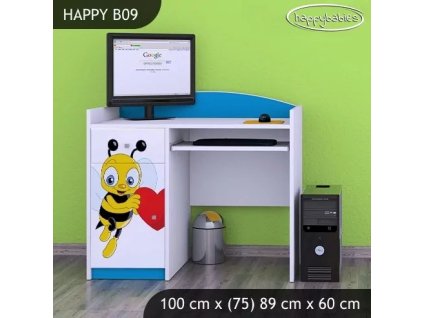 Psací stůl Happy B09 -  včelka se srdcem (Barva bílá)