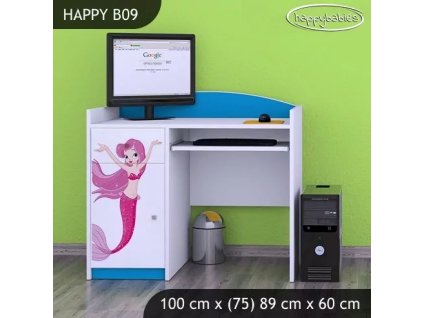 Psací stůl Happy B09 -  mořská víla (Barva bílá)