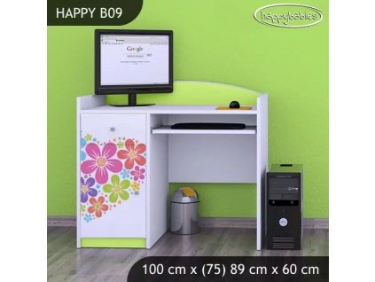 Psací stůl Happy B09 -  srdce z květů (Barva bílá)