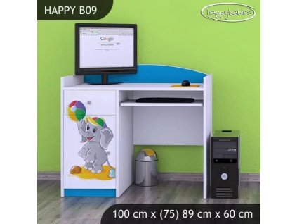 Psací stůl Happy B09 -  slon s balónkem (Barva bílá)