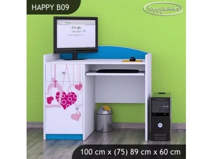 Psací stůl Happy B09 -  padající srdce (Barva bílá)