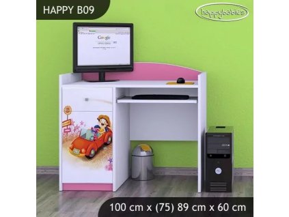 Psací stůl Happy B09 -  zpívající auto (Barva bílá)