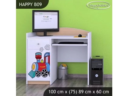 Psací stůl Happy B09 -  super lokomotiva (Barva bílá)