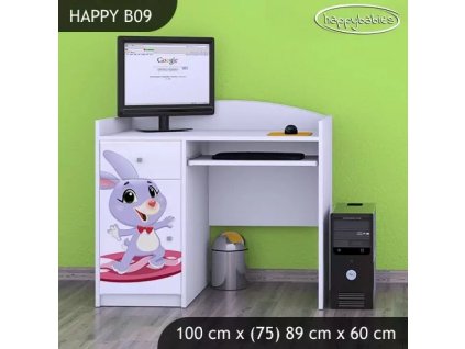 Psací stůl Happy B09 -  super zajíček (Barva bílá)