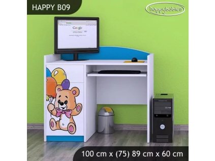 Psací stůl Happy B09 -  šťastný medvídek (Barva bílá)
