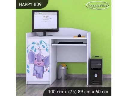 Psací stůl Happy B09 -  stříkající sloník (Barva bílá)
