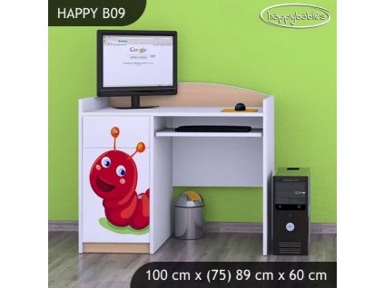 Psací stůl Happy B09 -  veselá housenka (Barva bílá)