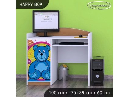 Psací stůl Happy B09 -  veselý medvídek (Barva bílá)