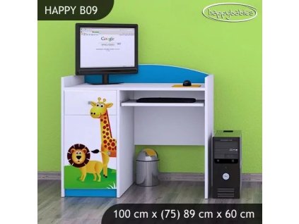 Psací stůl Happy B09 -  veselý zvěřinec (Barva bílá)