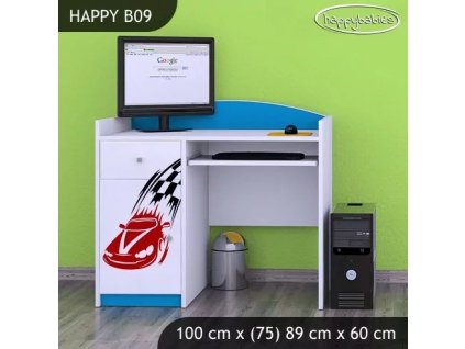 Psací stůl Happy B09 -  závod F1 (Barva bílá)