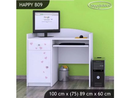 Psací stůl Happy B09 -  zamilovaní králíčci (Barva bílá)