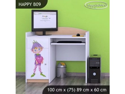 Psací stůl Happy B09 -  zamilovaný skřítek (Barva bílá)