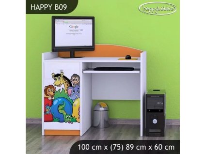 Psací stůl Happy B09 - ZOO (Barva bílá)