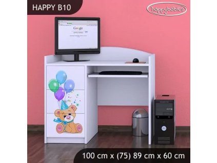Psací stůl Happy B10 - medvídci s balónky (Barva bílá)