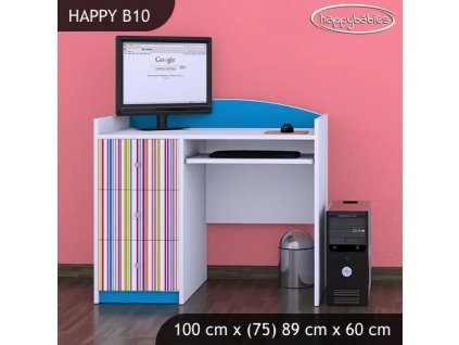 Psací stůl Happy B10 - barevné pásky (Barva bílá)
