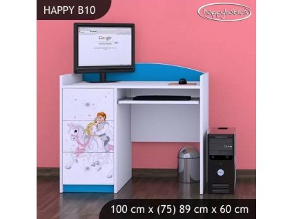 Psací stůl Happy B10 - princ na bílém koni (Barva bílá)