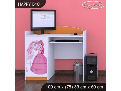Psací stůl Happy B10 - princezna s koníkem (Barva bílá)