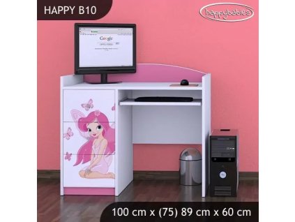 Psací stůl Happy B10 - víla s motýlkami (Barva bílá)