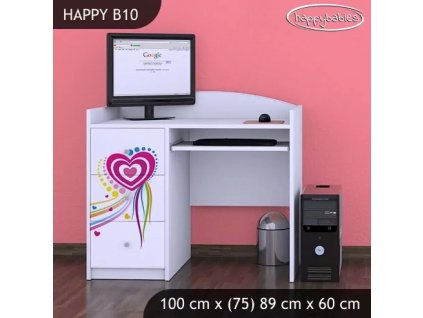 Psací stůl Happy B10 - pejsek a srdce (Barva bílá)
