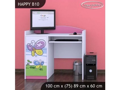 Psací stůl Happy B10 - motýl s květinou (Barva bílá)