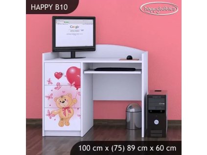 Psací stůl Happy B10 - medvídek s balónky (Barva bílá)