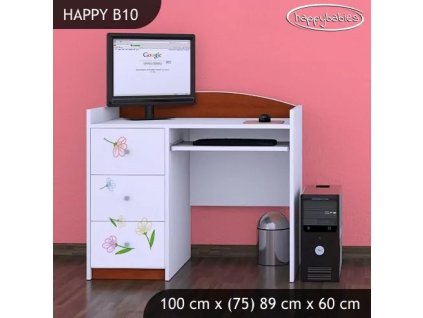 Psací stůl Happy B10 - medvídek s kyticí (Barva bílá)
