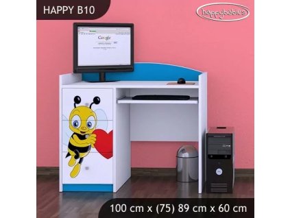 Psací stůl Happy B10 - včelka se srdcem (Barva bílá)