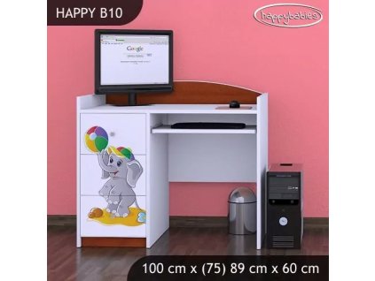 Psací stůl Happy B10 - slon s balónkem (Barva bílá)